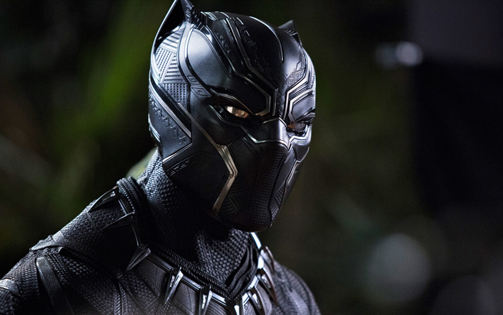 Black Panther, 2018, Chadwick Boseman, uniform, mask, superhj&#228;lte, tecken