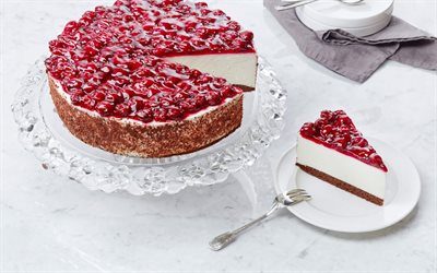 cheesecake, vişneli kek, tatlılar, hamur işleri, b&#252;y&#252;k kek