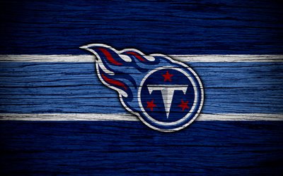 Tennessee Titans, NFL, American Conference, 4k, wooden texture, american football, logo, emblem, Nashville, Tennessee, USA, National Football League