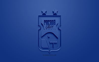 Parana Clube, cr&#233;atrice du logo 3D, fond bleu, 3d embl&#232;me, le Br&#233;silien du club de football, Serie B, Curitiba, Br&#233;sil, art 3d, le football, l&#39;&#233;l&#233;gant logo 3d
