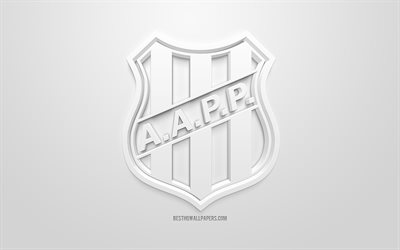 Ponte Preta, créatrice du logo 3D, fond noir, 3d emblème, le Brésilien du club de football, Serie B, Campinas, Brésil, art 3d, le football, l'élégant logo 3d, Associacao Atletica Ponte Preta
