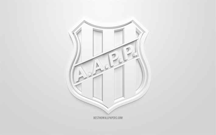 Ponte Preta, creative 3D logo, black background, 3d emblem, Brazilian football club, Serie B, Campinas, Brazil, 3d art, football, stylish 3d logo, Associacao Atletica Ponte Preta
