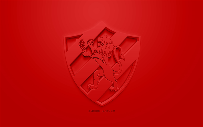 Sport Recife, SCR, luova 3D logo, punainen tausta, 3d-tunnus, Brasilialainen jalkapalloseura, Serie B, Recife, Brasilia, 3d art, jalkapallo, tyylik&#228;s 3d logo, Sport Club do Recife