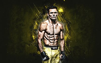 Douglas Silva de Andrade, UFC, MMA, Brazilian fighter, portrait, yellow stone background, Ultimate Fighting Championship