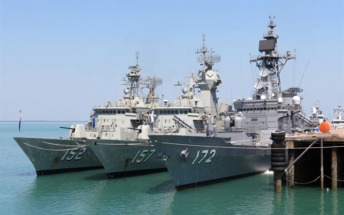 HMAS Perth, FFH 157, HMAS Warramunga, FFH 152, Avustralya Kraliyet Donanması, JS Shimakaze, DDG-172, Japonya Deniz &#214;z Savunma G&#252;c&#252;, savaş gemileri
