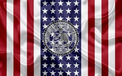 Tennessee State University Emblem, American Flag, Tennessee State University logo, Nashville, Tennessee, USA, Tennessee State University