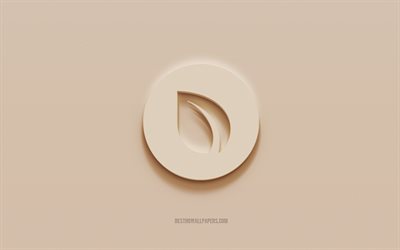 Peercoin logo, brown plaster background, Peercoin 3d logo, cryptocurrency, Peercoin emblem, 3d art, Peercoin