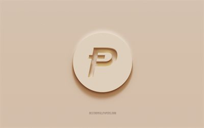 PotCoin logo, brown plaster background, PotCoin 3d logo, cryptocurrency, PotCoin emblem, 3d art, PotCoin