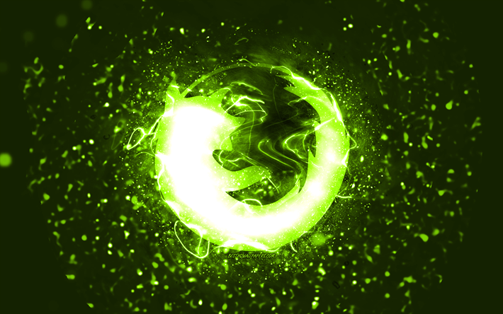 Mozilla lime logo, 4k, lime neon lights, creative, lime abstract background, Mozilla logo, brands, Mozilla