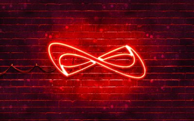 Nfinity Athletic red logo, 4k, red brickwall, Nfinity Athletic logo, brands, Nfinity Athletic neon logo, Nfinity Athletic