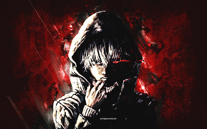 Edward Elric, Tokyo Ghoul, red stone background, Tokyo Ghoul characters, grunge art, japanese manga