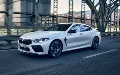 BMW M8 Gran Coupe, 4k, highway, 2022 cars, BMW F93, motion blur, 2022 BMW M8 Gran Coupe, german cars, BMW