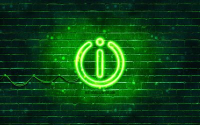 Indesit green logo, 4k, green brickwall, Indesit logo, brands, Indesit neon logo, Indesit
