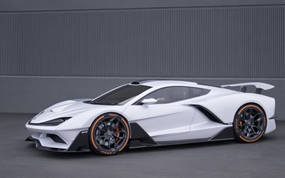 4k, Aria FXE, American electric supercar, front view, exterior, white Aria FXE, electric sports cars, Aria