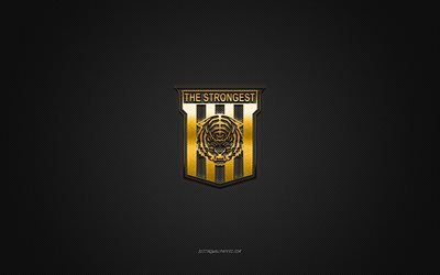 The Strongest, Bolivia football club, yellow logo, gray carbon fiber background, Bolivian Primera Division, football, La Paz, Bolivia, The Strongest logo