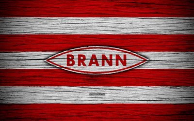 Brann FC, 4k, Eliteserien, logo, soccer, football club, Norway, Brann, stone texture, FC Brann