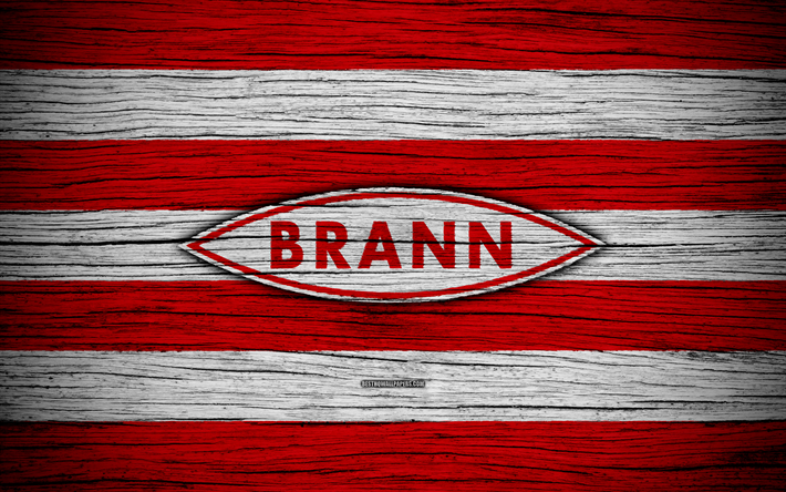 Brann FC, 4k, Eliteserien, logo, futebol, clube de futebol, Noruega, Brann, textura de pedra, FC Brann