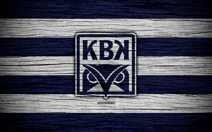 Kristiansund FC, 4k, Eliteserien, logo, soccer, football club, Norway, Kristiansund, wooden texture, FC Kristiansund
