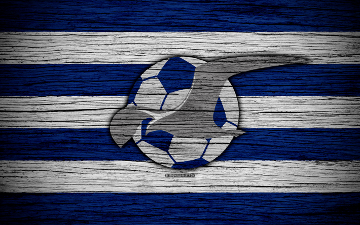 Berlin FC, 4k, Eliteserien, logo, futbol, futbol kul&#252;b&#252;, Norve&#231;, FK Berlin, ahşap doku, FC Berlin