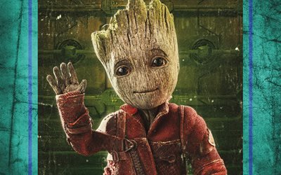 Baby Groot, 4k, 2017 movie, art, Guardians Of The Galaxy Vol 2