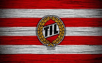 Tromso FC, 4k, Eliteserien, logo, soccer, football club, Norway, Tromso, wooden texture, FC Tromso