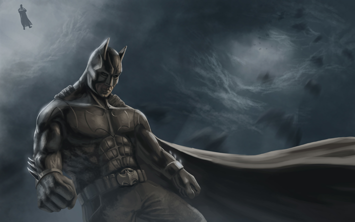 Batman, superheroes, art, The Dark Knight