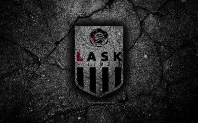 LASK Linz FC, 4k, de la Bundesliga Autrichienne, l&#39;asphalte, la texture, LASK Linz, football, club de football, FC LASK Linz
