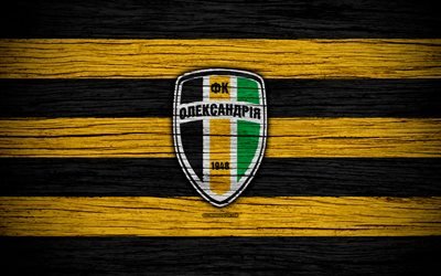 FC Oleksandriya, 4k, UPL, logo, calcio, Premier League ucraina, squadra di calcio, Ucraina, Oleksandriya, di legno, texture
