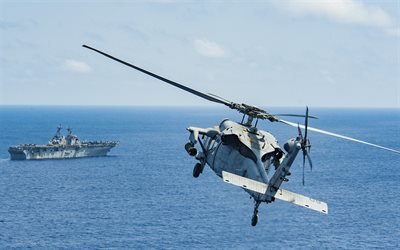 sikorsky sh-60 seahawk, mh-60r us-milit&#228;r-hubschrauber, der us navy, der amerikanischen hubschraubertr&#228;ger