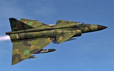 Saab 37 Viggen, swedish fighter, Swedish Air Force, combat aircraft, military aircraft, SAAB, Swedish Armed Forces