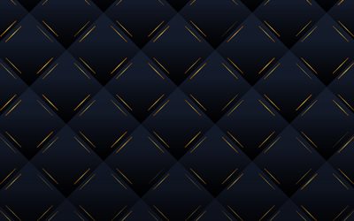 rhombuses patterns, 4k, vintage backgrounds, vintage upholstery, rhombuses, blue background, vintage