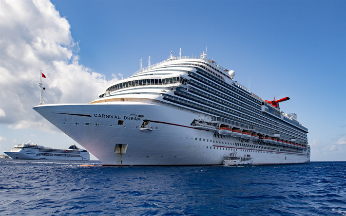 Carnival Dream, nave da crociera, bianco grande nave, navi di lusso, mare