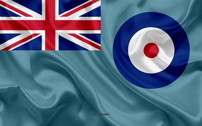 Royal Air Force-Aliluutnantti, virallinen lippu, RAF: n lippu, Britannian Kuninkaallisten ilmavoimien lippu, silkki lippu, silkki tekstuuri, Iso-Britannia