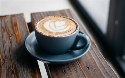 rosetta latte art, cappuccino, tazza di caff&#232;, di disegno, di caff&#232;, di concetti, di rose, di latte art