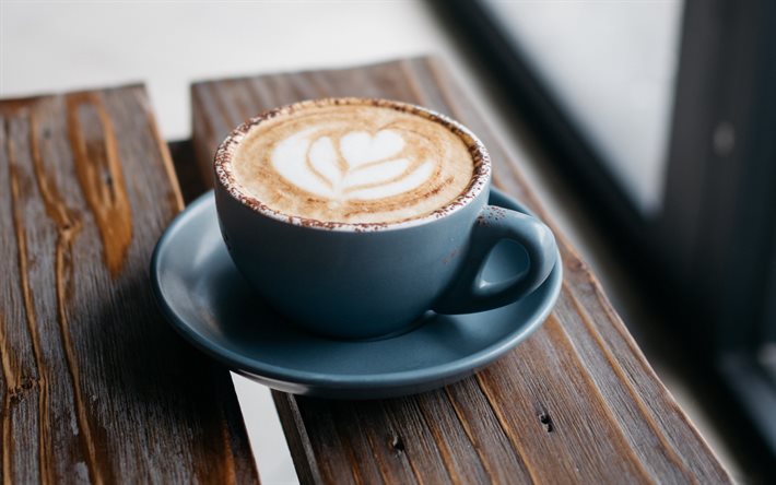 rosetta latte art, cappuccino, tasse kaffee, zeichnung auf kaffee, kaffee, konzepte, rose kaffee -, latte-art