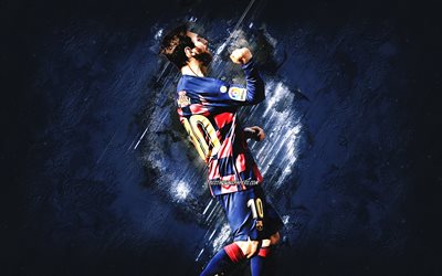 Lionel Messi, O FC Barcelona, O futebol argentino estrelas, Catal&#227;o futebol clube, azul criativo fundo, futebol, world football stars
