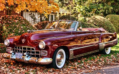 Cadillac Series 62, autumn, 1949 cars, retro cars, american cars, 1949 Cadillac Series 62, Cadillac