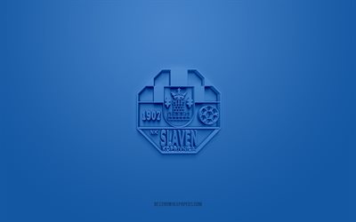 nk slaven belupo, luova 3d-logo, sininen tausta, prva hnl, 3d-tunnus, kroatian jalkapalloseura, kroatian ensimmäinen jalkapalloliiga, koprivnica, kroatia, 3d-taide, jalkapallo, nk slaven belupo 3d-logo