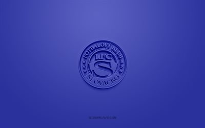 fc slovacko, luova 3d-logo, sininen tausta, tšekin ykkösliiga, 3d-tunnus, tšekin jalkapalloseura, uhersk hradiste, tšekki, 3d-taide, jalkapallo, fc slovacko 3d-logo