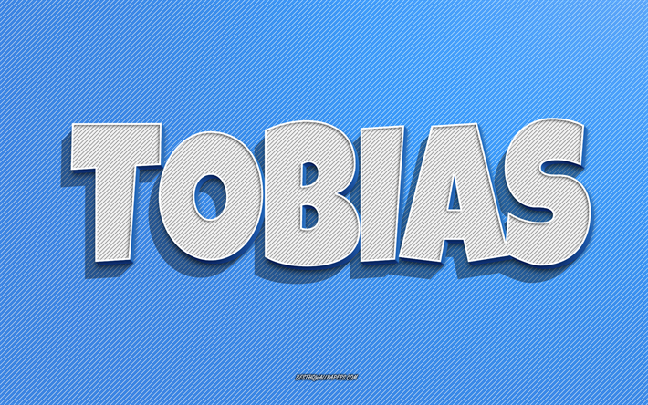 Tobias, blue lines background, wallpapers with names, Tobias name, male names, Tobias greeting card, line art, picture with Tobias name