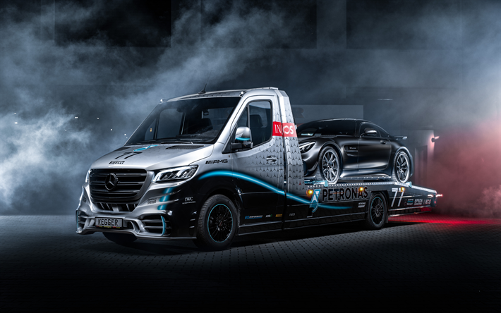 Mercedes-Benz Sprinter, Kegger, tow truck, Sprinter Petronas Edition, supercar transportation, tuning Sprinter, Mercedes-Benz