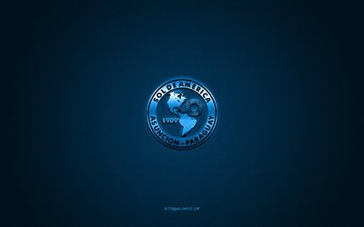 club sol de america, logo 3d creativo, sfondo blu, squadra di calcio paraguaiana, paraguayan primera division, paraguay, arte 3d, calcio, logo 3d del club sol de america