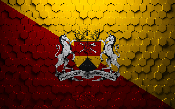 sorocabas flagga, honeycomb-konst, sorocaba-hexagonsflagga, sorocaba 3d-hexagonkonst, sorocaba-flaggan