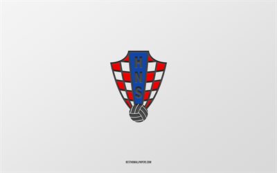 Croatia national football team, white background, football team, emblem, UEFA, Croatia, football, Croatia national football team logo, Europe