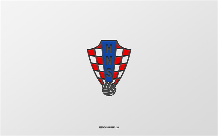 sele&#231;&#227;o croata de futebol, fundo branco, time de futebol, emblema, uefa, cro&#225;cia, futebol, cro&#225;cia time nacional de futebol logotipo, europa