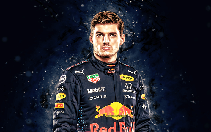 Max Verstappen, 4k, 2022, Red Bull Racing, dutch racing drivers, gray neon lights, Formula 1, Max Emilian Verstappen, F1 2022