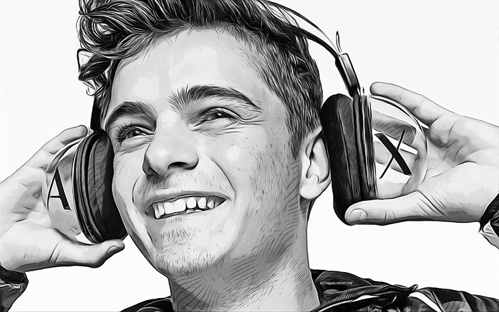 martin garrix, 4k, vektorikuva, martin garrixin piirustus, luova taide, martin garrixin taide, vektoripiirustus, martin garrixin muotokuva, martijn gerard garritsen, hollantilainen dj