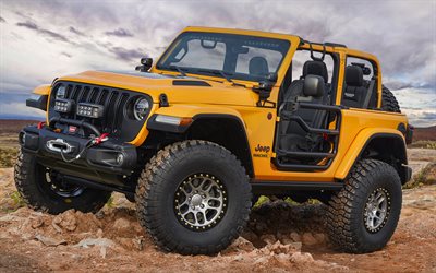 Jeep Wrangler Nacho Concetto, offroad, 2019 auto, deserto, Jeep Wrangler, auto americane, Jeep