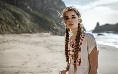Ksenia Kokoreva, 2018, foto di modelli, bellezza, biondo, spiaggia