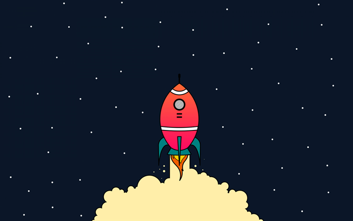 start-up concepto, el espacio, el cohete, el galaxy, el inicio